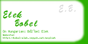 elek bobel business card